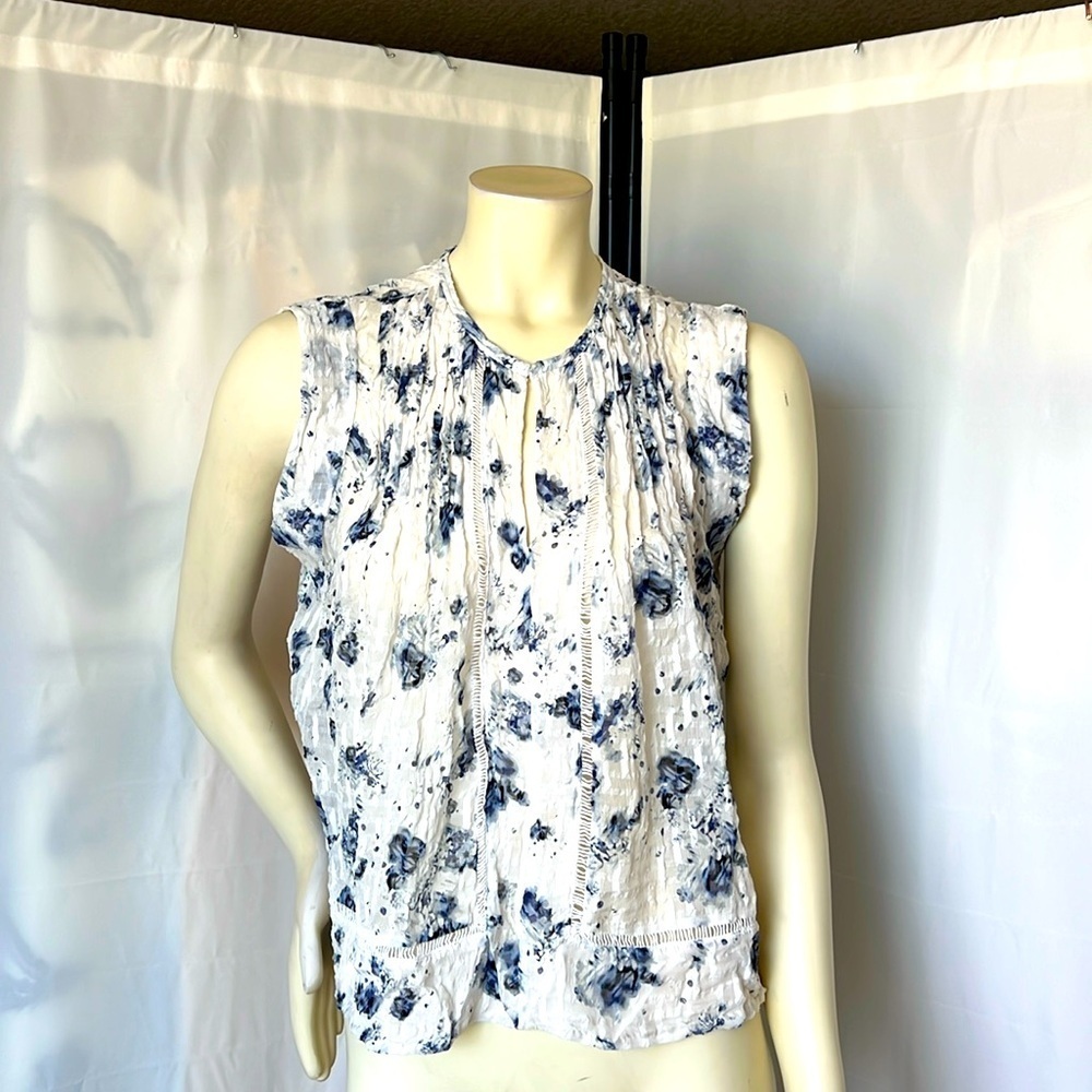 Rebecca Taylor Meteor Flower Silk Sleeveless Top - Picture 1 of 7